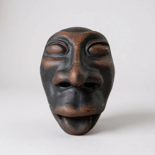 Mid Century Modern Cuban Face Sculpture Art Ashtray