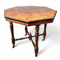 Victorian Octagonal Centre Table | Burr Walnut Top Antique 19th Century Occasional Table
