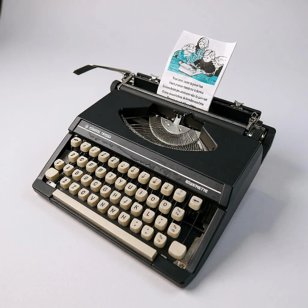 Vintage Typewriter - 1970s Silver Reed Silverette Black Mechanical Typing Machine