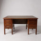 Vintage 1940s Abbess Oak Teacher’s Desk – Double Pedestal School Desk