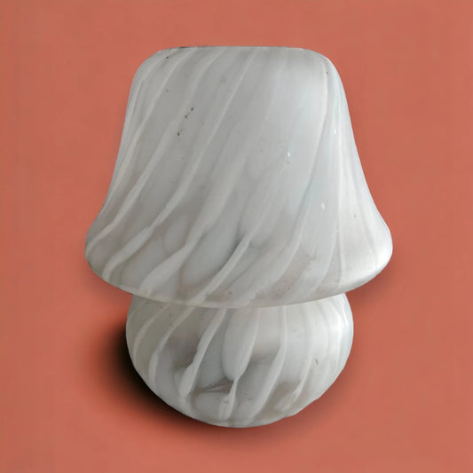 Vintage 1970s Peill & Putzler Mottled Mushroom Glass Table Lamp