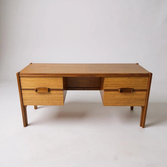Mid Century Nathan Desk | Vintage Teak Writing Desk with Drawers