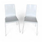 Pair of Italian White Plastic Dining Chairs | Minimal Modern Design