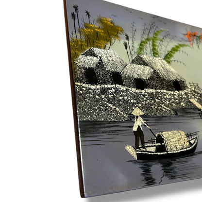 Mid Century Vietnamese Lacquer Painting