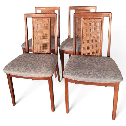 Set of 4 Vintage G Plan Teak Dining Chairs – Mid-Century Modern Cane Back