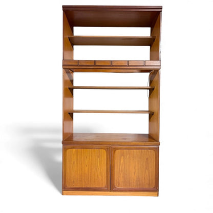 Vintage Mid-Century Teak Shelving Unit / Room Divider – 1970s Danish Style Bookcase