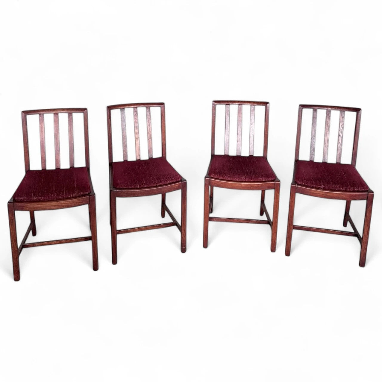 Set of Four Mahogany Dining Chairs | Mid-Century Ladder Back