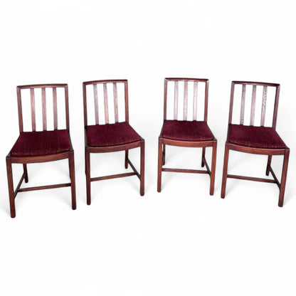 Set of Four Mahogany Dining Chairs | Mid-Century Ladder Back