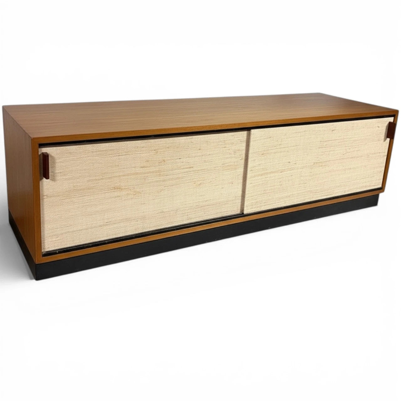 Florence Knoll Sideboard | Mid Century Teak Wood Cabinet With Seagrass Doors