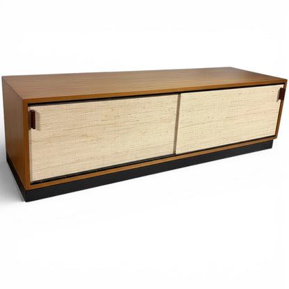 Florence Knoll Sideboard | Mid Century Teak Wood Cabinet With Seagrass Doors