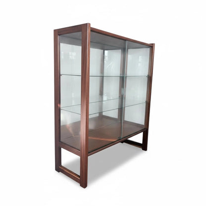 Mid Century Display Cabinet | Teak & Glass Sliding Doors | Vintage Hutch — view 2