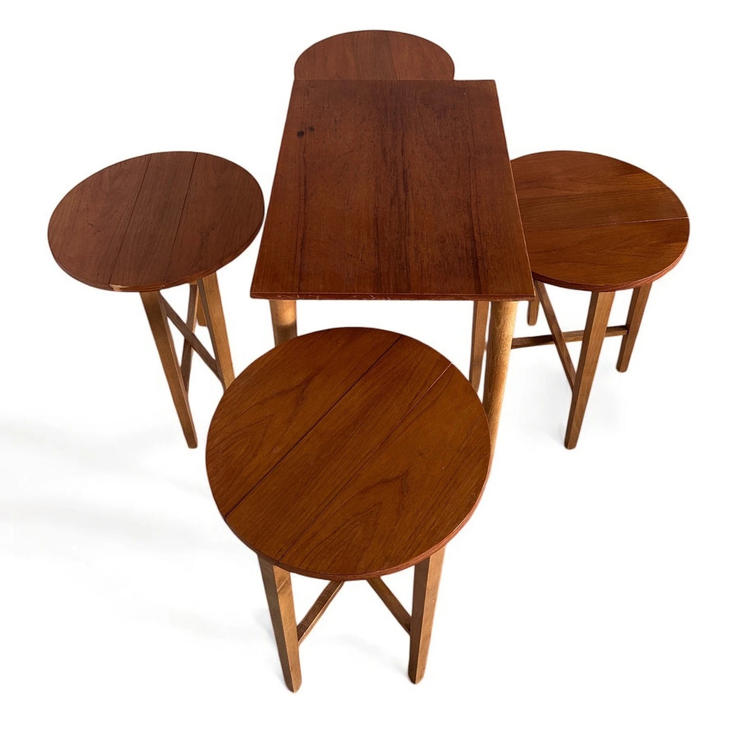 Mid-Century Danish Folding Nesting Tables by Poul Hundevad