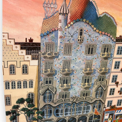 Vintage 90s Antoni Gaudi Framed Poster