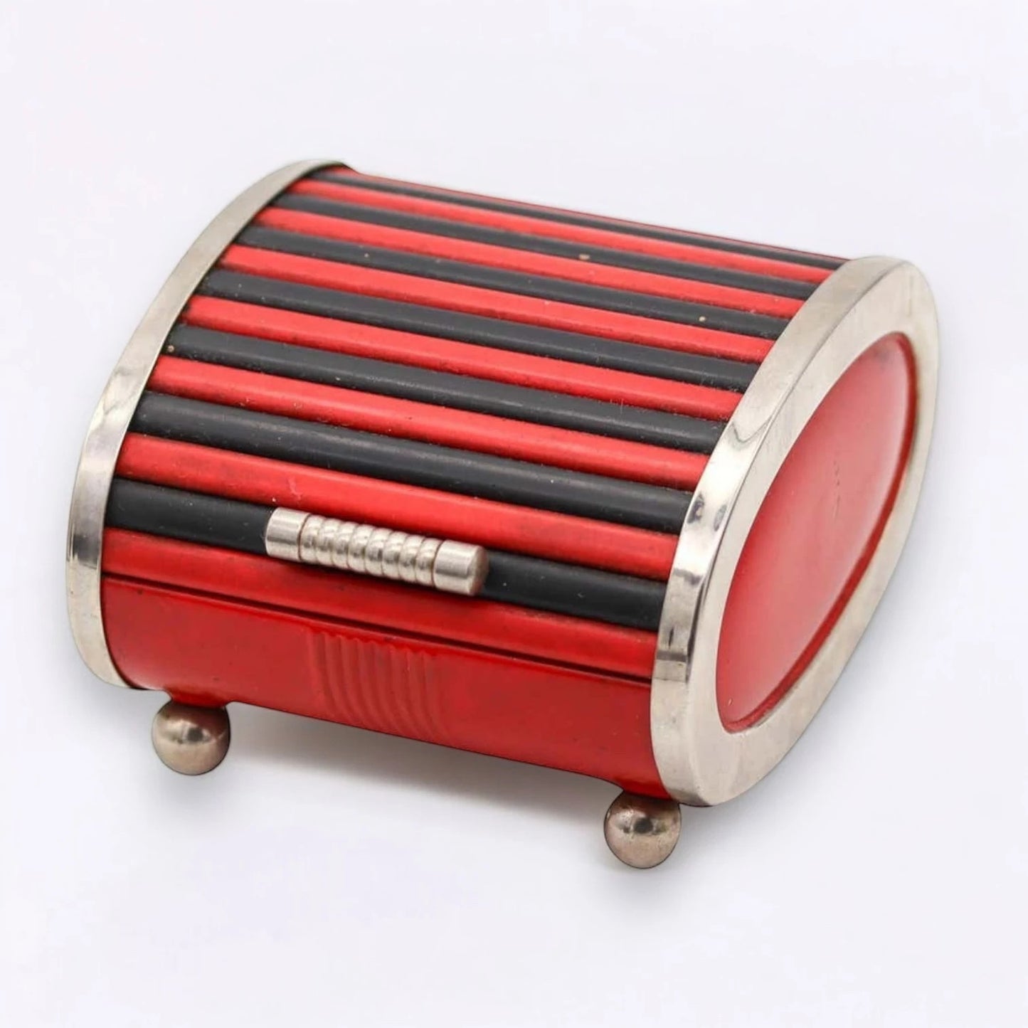 Vintage 1930s art deco chrome roller box