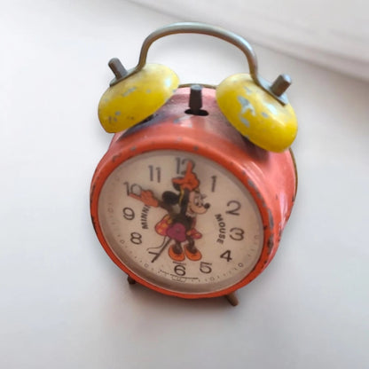 Vintage 1970s Minnie Mouse Bradley Made in Germany Alarm Clock