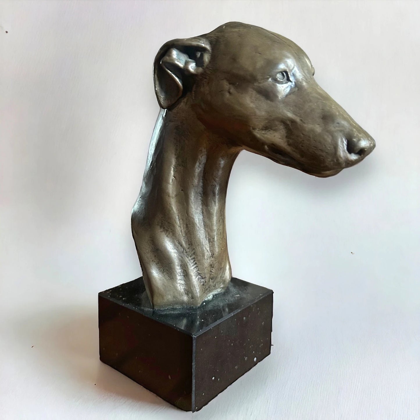 Mid Century Whippet Dog Bust Statue