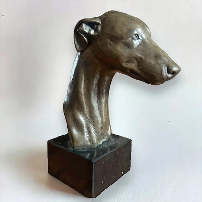 Mid Century Whippet Dog Bust Statue