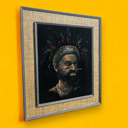 Vintage 1960s Aboriginal Art Traditional Man Painting