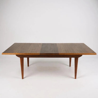 Mid Century Modern Alfred Cox Walnut & Rosewood Extending Dining Table