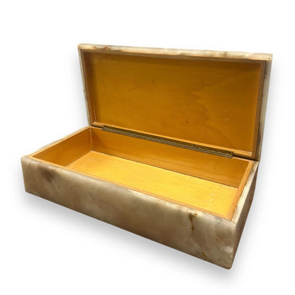 Vintage 1960s large onyx marble jewellery box