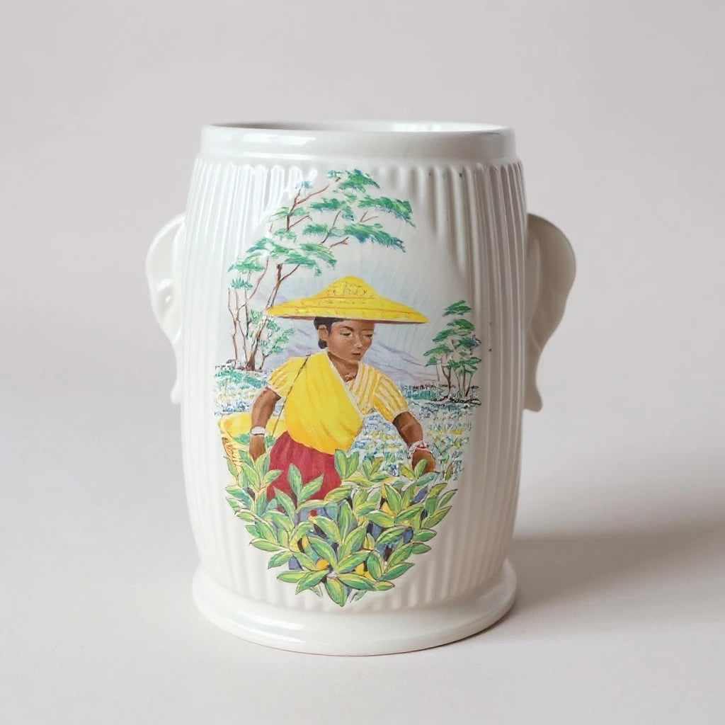 Pair of Vintage SylvaC Tea Caddies – Ribbed Pottery Jars