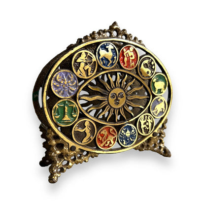 Mid century brass zodiac letter rack