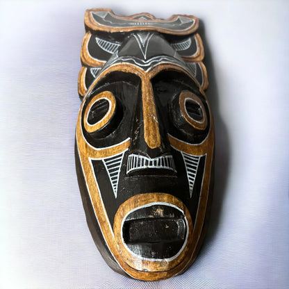 Vintage 1960s Carved Wood African Mask