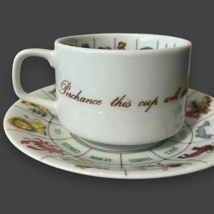 Vintage 1960s Fortune Telling Zodiac Cup and Saucer Set
