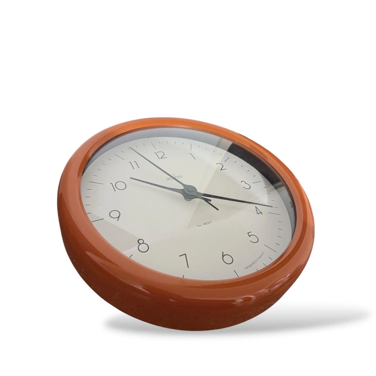 Acctim Mid-Century Modern Wall Clock | Retro Burnt Orange Frame