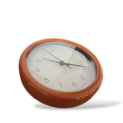Acctim Mid-Century Modern Wall Clock | Retro Burnt Orange Frame