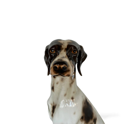 Mid Century Large Italian Pointer Dog Statue – Vintage Ceramic Hunting Dog Figurine