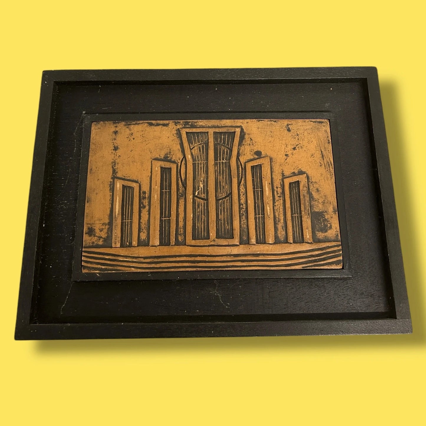 Mid Century Asian Style Brutalist Painting