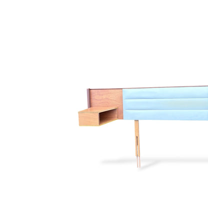 Mid-Century Teak Headboard with Floating Bedside Cabinets by Slumberland