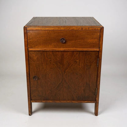 Vintage CC41 Art Deco Walnut Bedside Cabinet