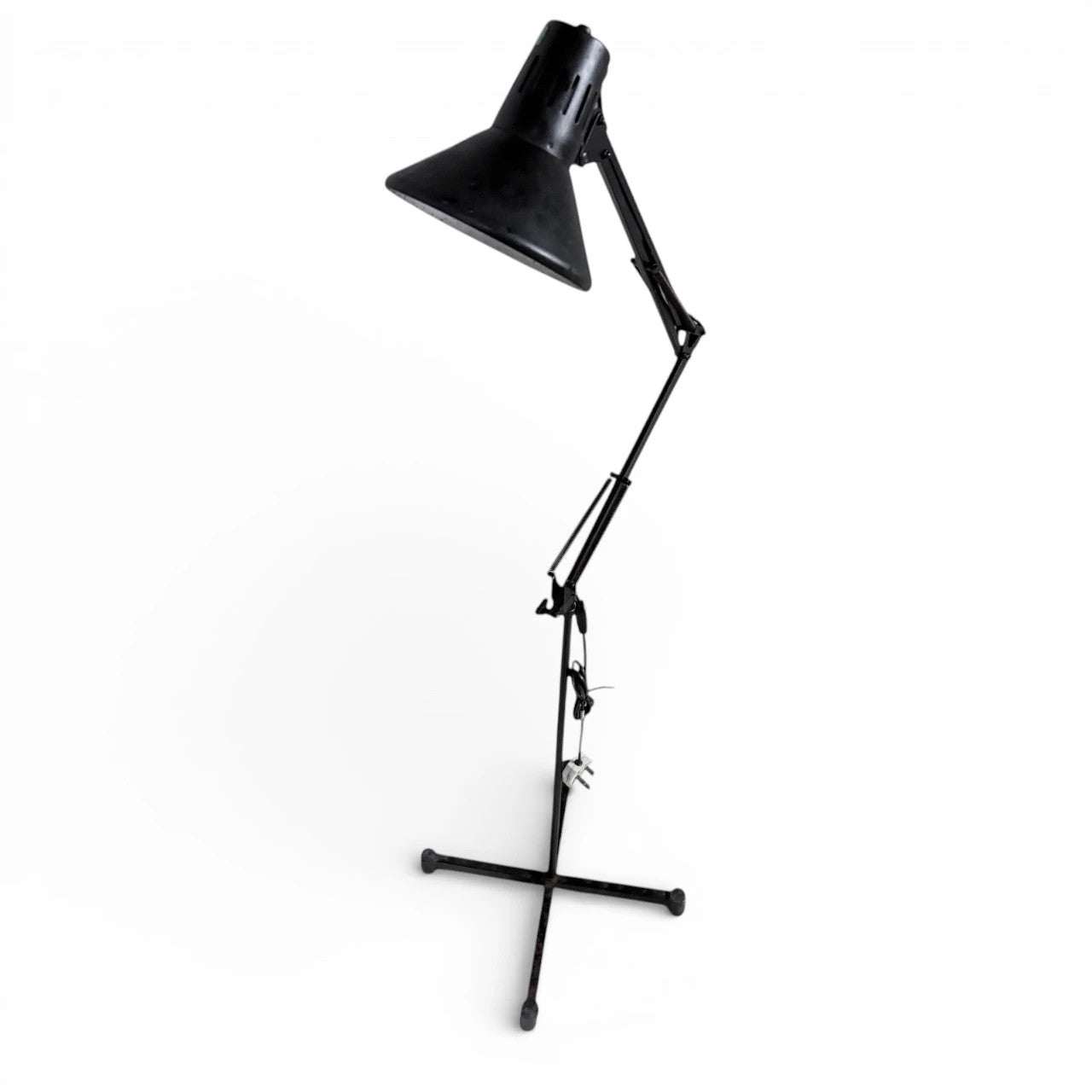 Vintage Anglepoise Lamp – Adjustable Articulated Arm Floor Lamp with Weighted Cross Base