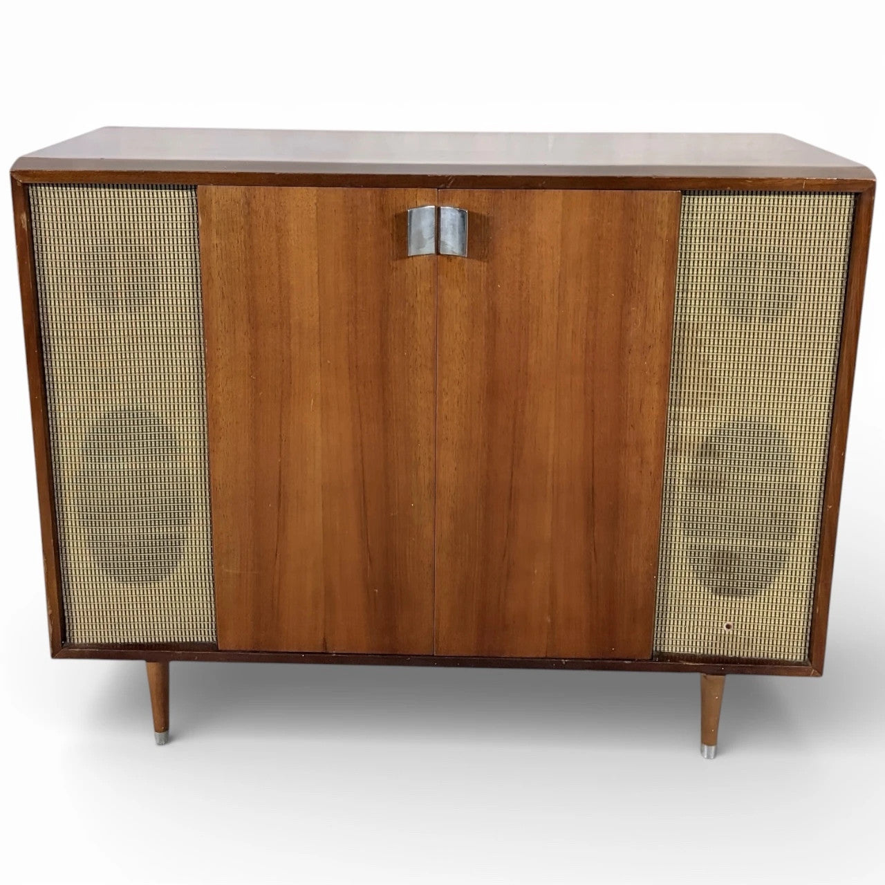 Vintage Radiogram Cabinet – Mid Century Modern Murphy Wooden Radio Console — view 2