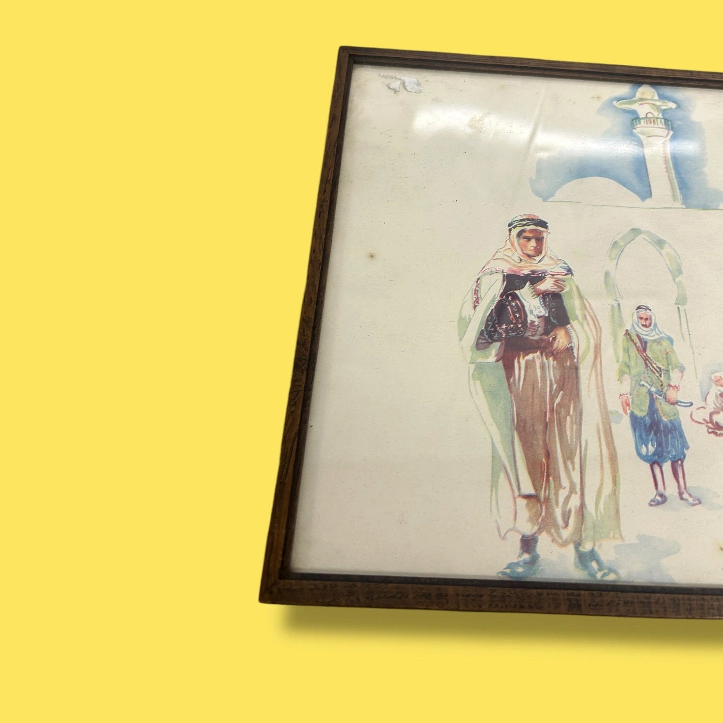 Vintage 1930s Lebanese Watercolour by Georges Cyr Framed Print