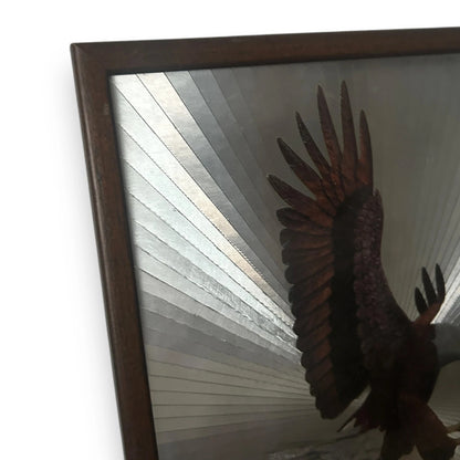 Vintage 1970s Eagle Foil Framed Art