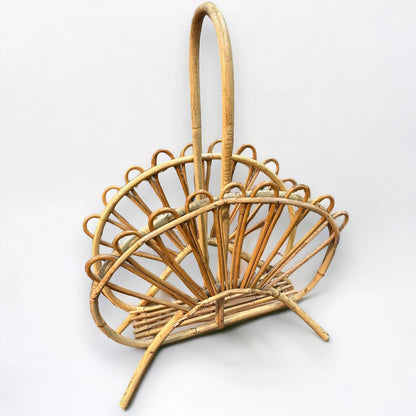 Mid Century Wicker Magazine Rack