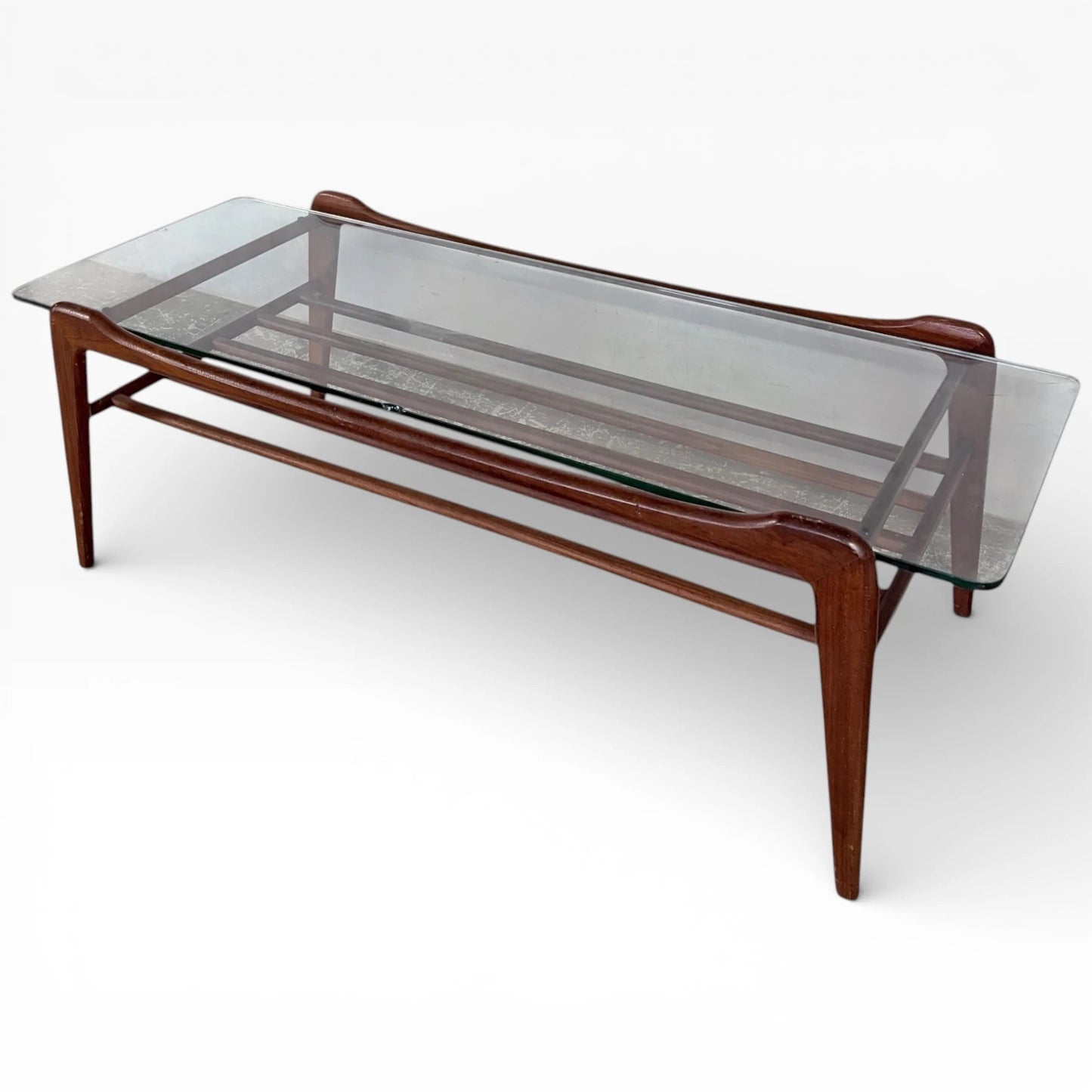 Mid Century Coffee Table – G Plan Vintage Glass Top Table with Teak Frame