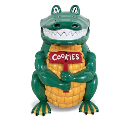Vintage Crocodile Cookie Jar – Retro Green Alligator Kitchen Canister