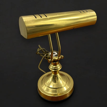 Vintage 1980s brass bankers table lamp