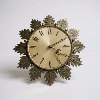 Vintage Metamec Sunburst Wall Clock – Mid Century Plug-In Electric Clock