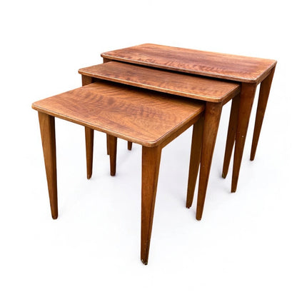 Mid Century Modern Teak Wood Gordon Russell of Broadway Nest of Tables