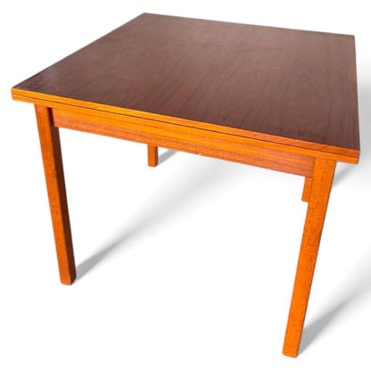 Danish Teak Extending Square Dining Table – Mid-Century Scandinavian Design