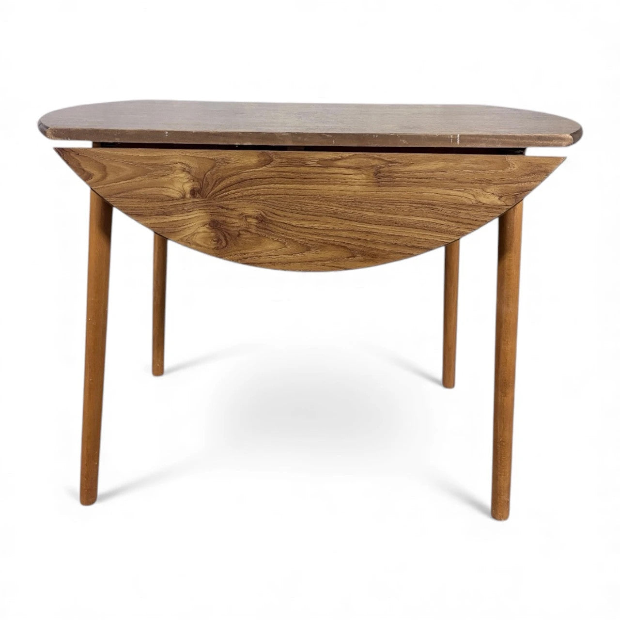 Vintage Maple-Effect Drop-Leaf Dinette Table – Mid-Century Compact Dining Table