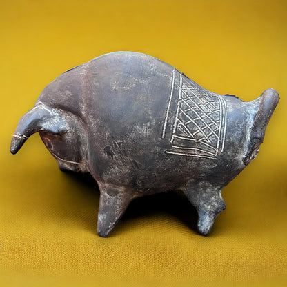Vintage 1930s Terracotta Bull Statue