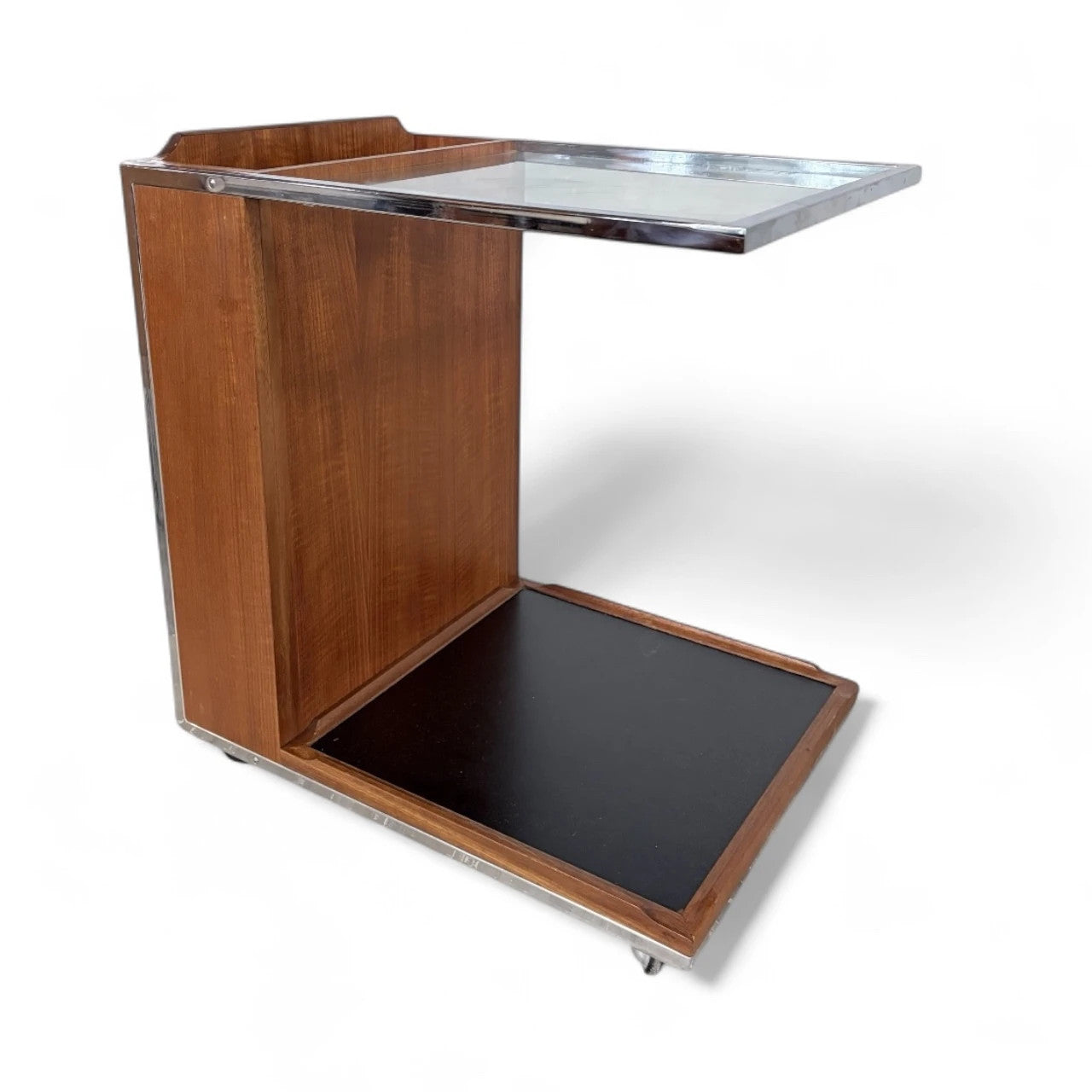 Toothill Chrome & Teak Drinks Trolley | Mid-Century Modern Bar Cart