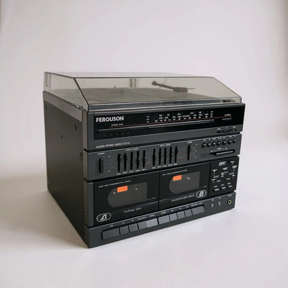 Vintage Record Player – 1980s Retro Hi-Fi System with Cassette Tape Deck & AM FM Radio