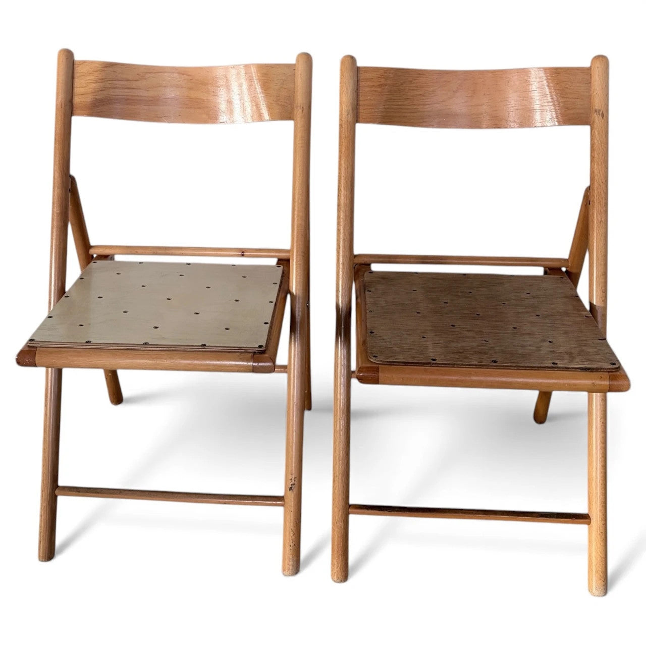 Habitat Folding Chairs - Vintage Beech Wood Mid Century Compact Seating — view 2
